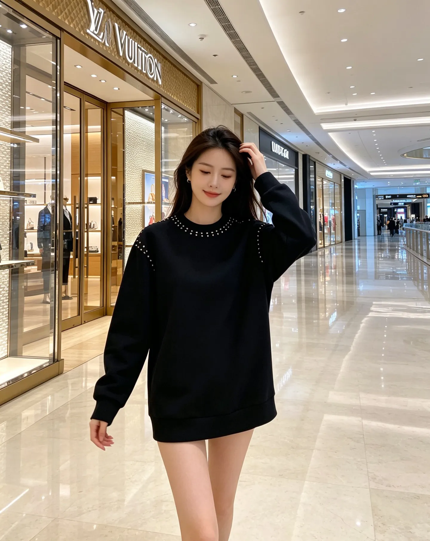 Louis Vuitton/Louis Vuitton Heavy Duty Rivet Crew Neck Sweatshirt